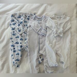 Kissy Kissy Blue and White Footie Pajama Bundle